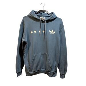 Adidas reclaim logo hoodie men’s medium blue 100% cotton